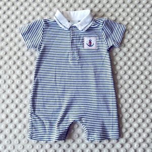 Edgehill Collection Pima Cotton Sailor Anchor Romper size 3-6 months